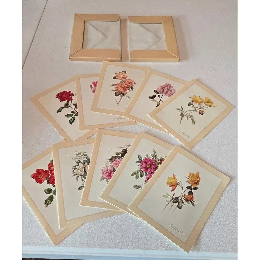 Vintage 1992 Victoria's Secret Royal Roses London Notecard Set Coral Guest 10